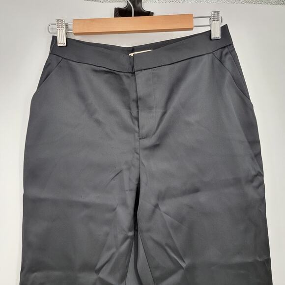 NEW L'AGENCE Women's High Rise Satin Effect Suiting Ankle Trouser Black Size S - Picture 3 of 13